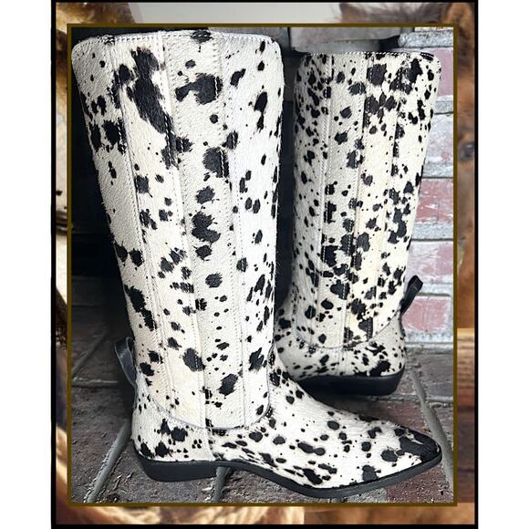 Free People We The Free Allistar Western Inspired Hair-On Pointed Toe Boots Sz 8 - Picture 3 of 9